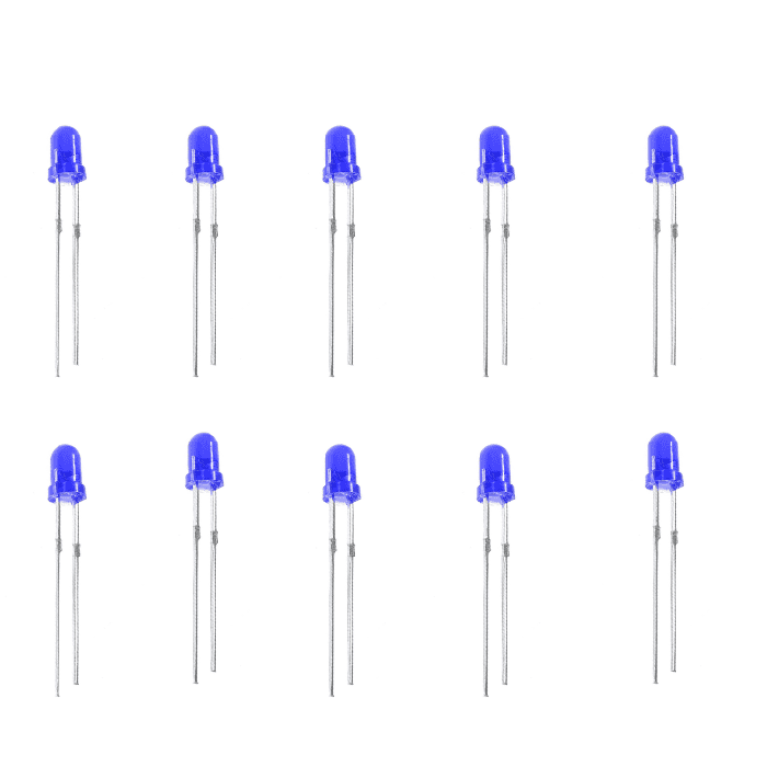 3mm DIP Diffused Blue Led (Pack of 10)