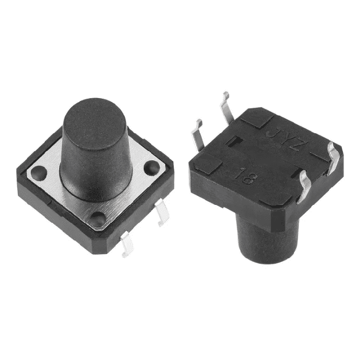 4-Pins DIP Momentary Square Tactile Push Button Switch 5 Pieces - 12x12x12mm