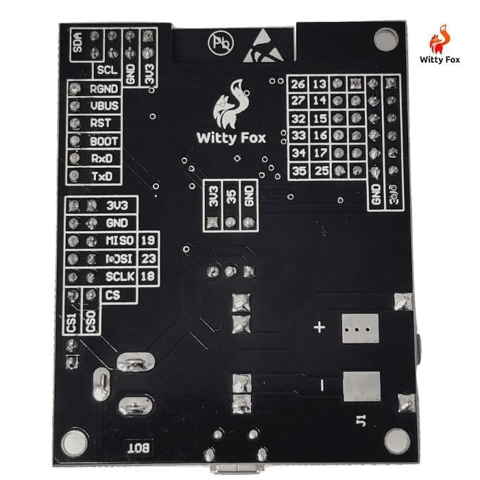 Witty Fox - ESP32 Storm Board with On-Board Li-ion Battery & Wireless Programming