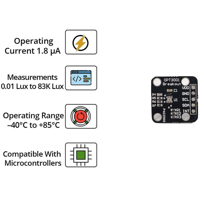 Witty Fox - OPT3001 Digital Ambient Light Sensor | Precise LUX meter sensor