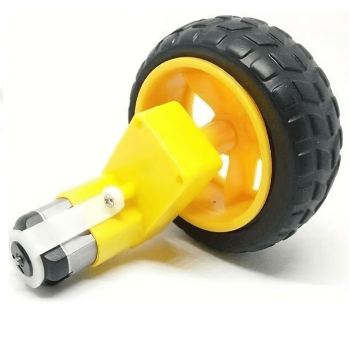 Single Shaft L-Shaped 60 RPM BO Motor with 65X25mm Wheel - 2 Sets