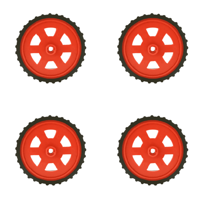 Red BO Motor Wheel - Set of 4 | Robotics Science Project