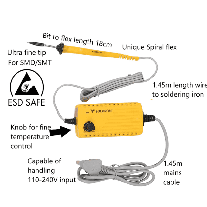 Soldron Portable SMPS Variable Wattage Micro Soldering Station