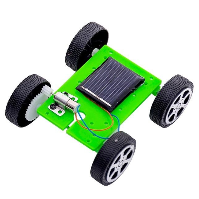 DIY Mini Solar Car Kit 4 Wheel Drive (Green Chassis)