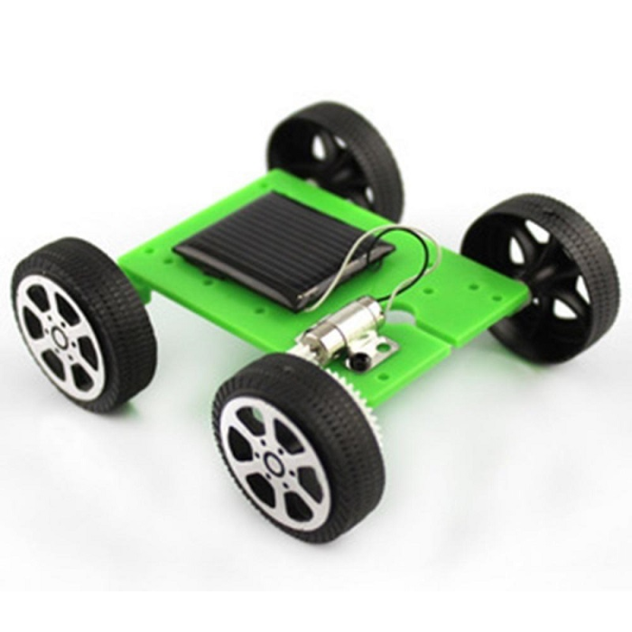 DIY Mini Solar Car Kit 4 Wheel Drive (Green Chassis)
