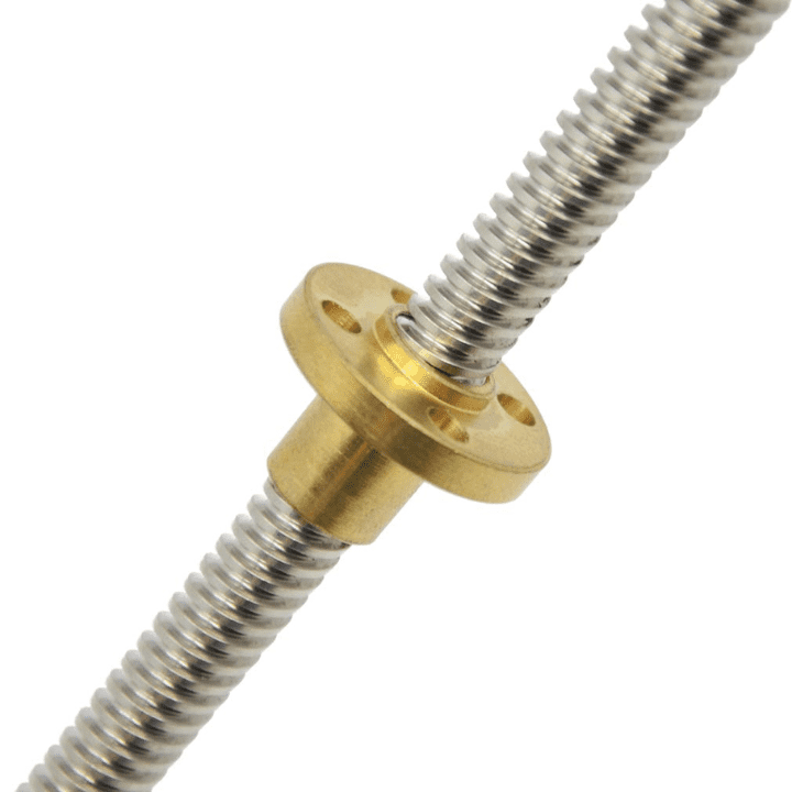 600mm Trapezoidal 4 Start Lead Screw 8mm Thread 2mm Pitch Lead Screw with Copper Nut