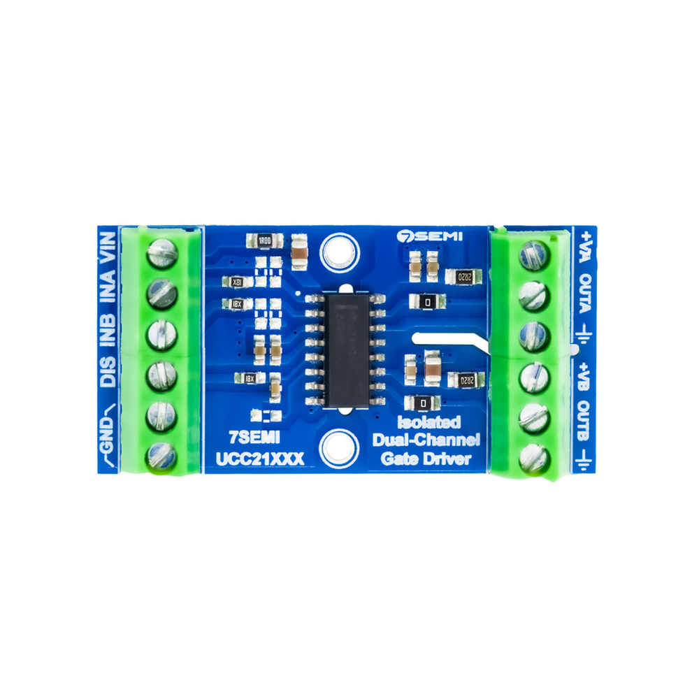7Semi UCC21220 Dual-channel Isolated Gate Driver Breakout