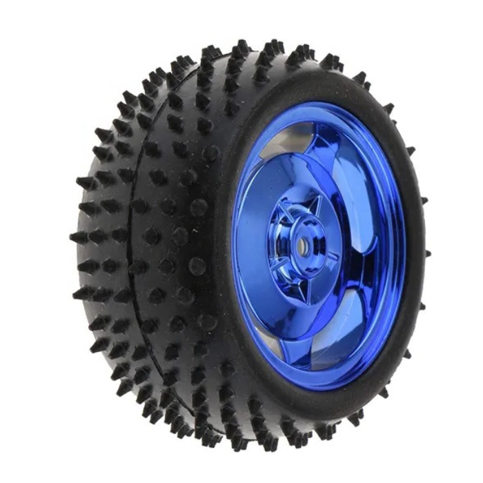 85MM Rubber Large Robot Smart Car Wheel Blue Color
