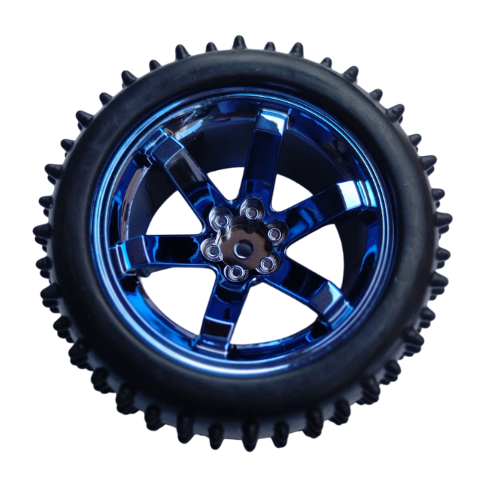 85MM Rubber Large Robot Smart Car Wheel Blue Color
