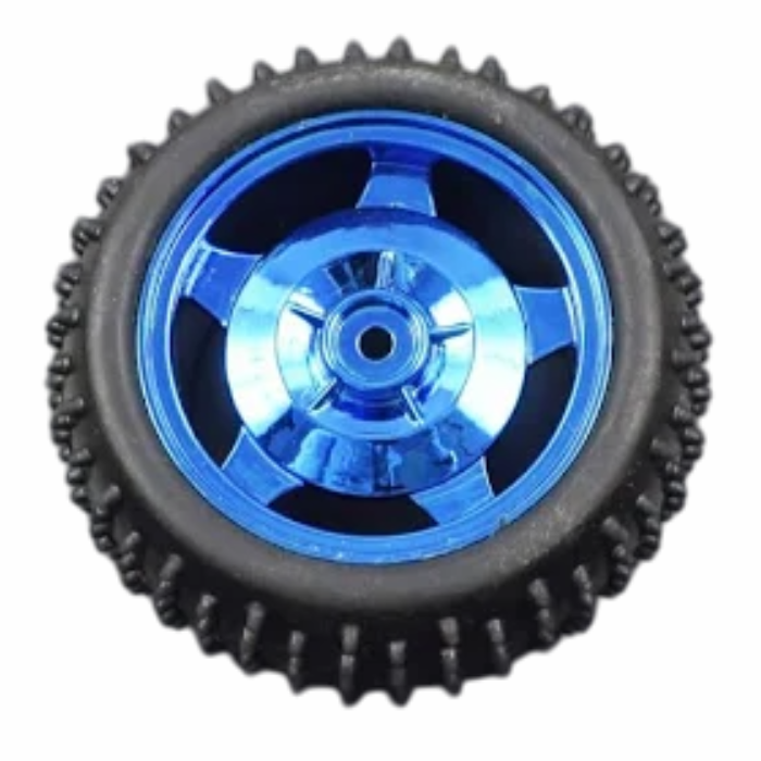 85MM Rubber Large Robot Smart Car Wheel Blue Color