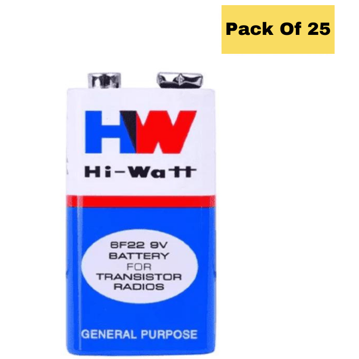 9V Original HW High-Quality Battery (Pack of 25)
