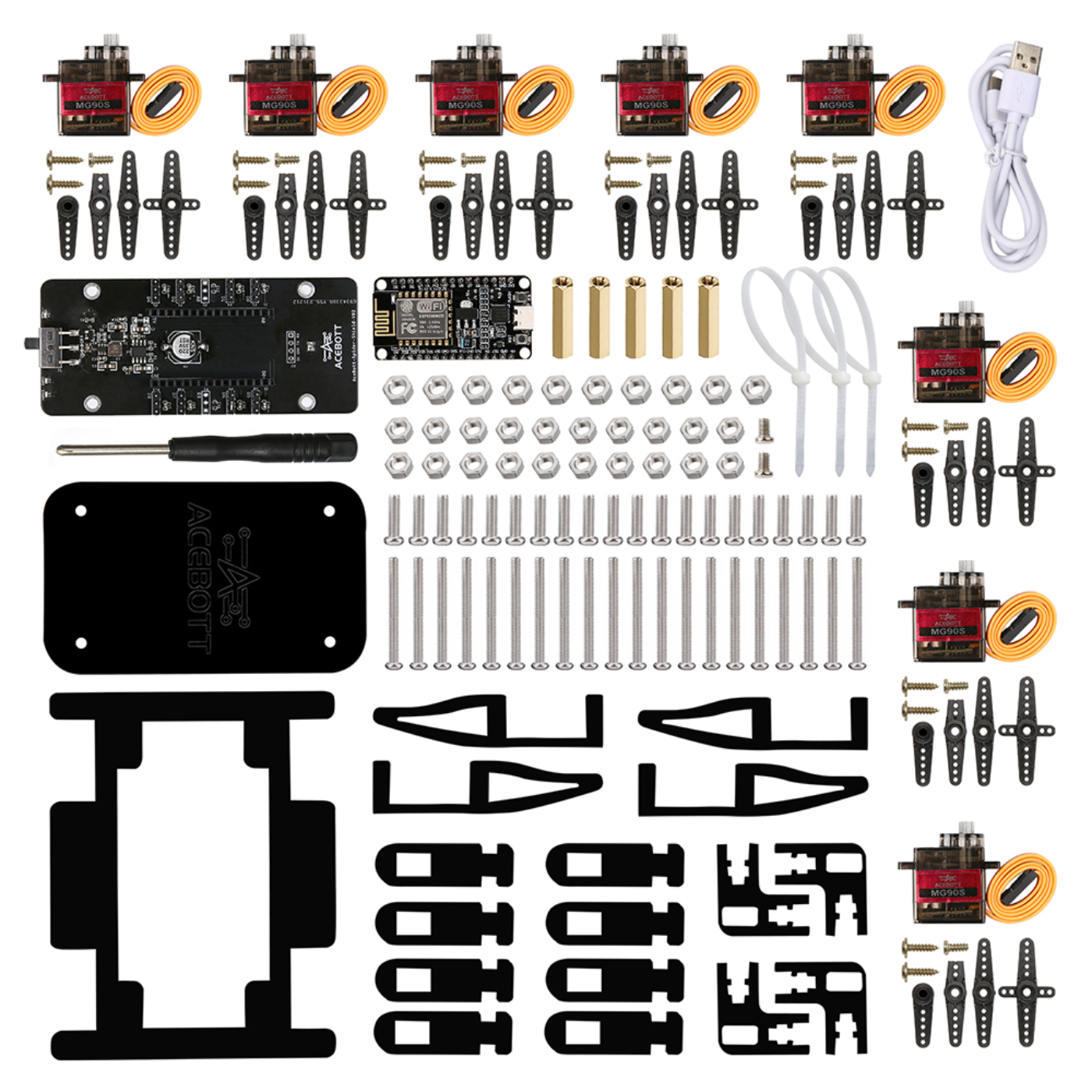ACEBOTT ESP8266 Quadruped Bionic Spider Robot kit with Arduino IDE/ACECode(Scratch)