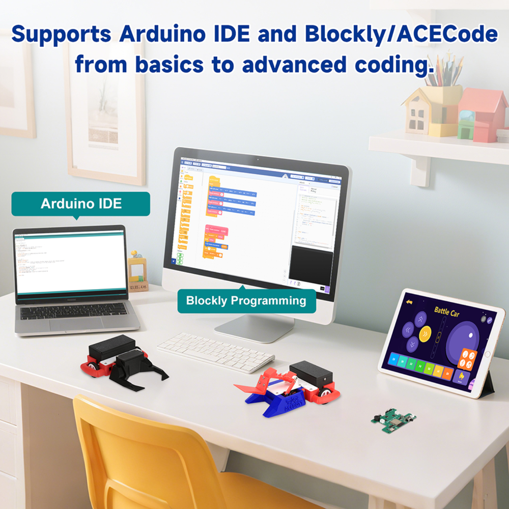 ACEBOTT QD028 ESP32 2-in-1 Football & Battle Car Robotics Kit