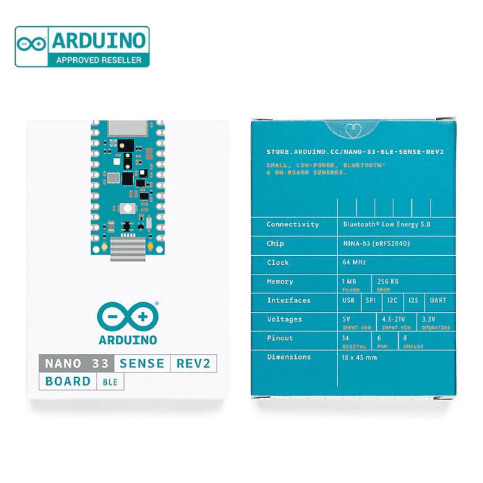 Arduino Nano 33BLE Sense Rev2 with Headers ABX00070