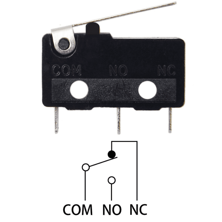 Arm Lever 15mm, 250V 6A SPDT 3-Pin Momentary Plastic Micro Limit Switch