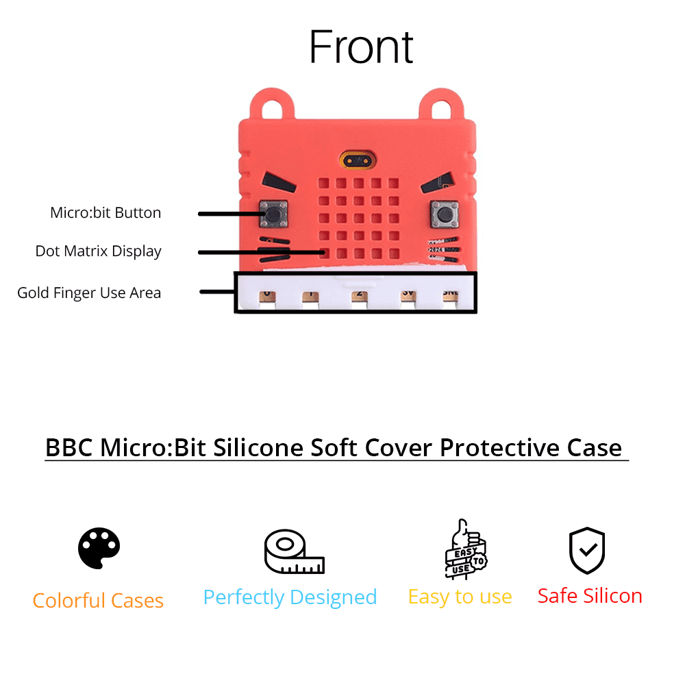 BBC Micro:Bit Silicone Soft Cover Protective Case (Red) for Micro:Bit V1 & V2