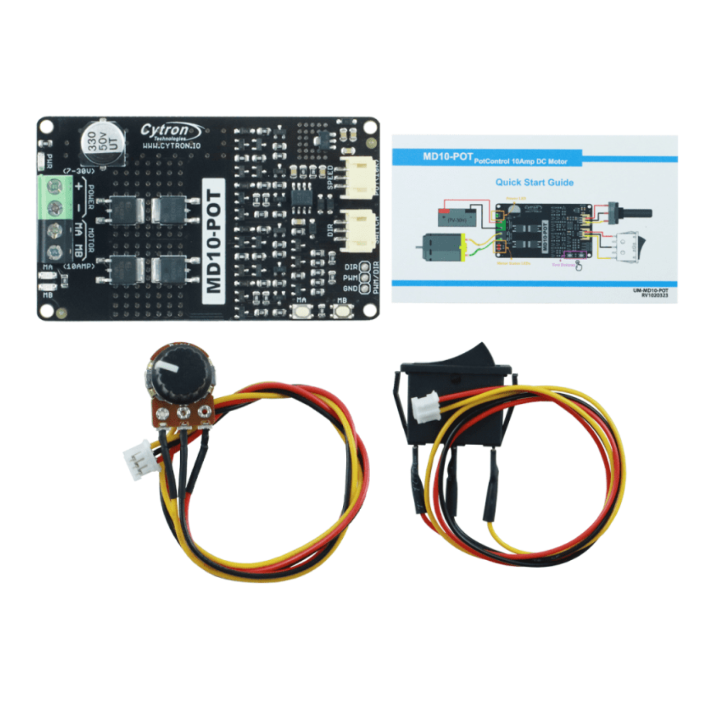 Cytron 10Amp 7V-30V Switch Control Potentiometer with DC Motor Driver