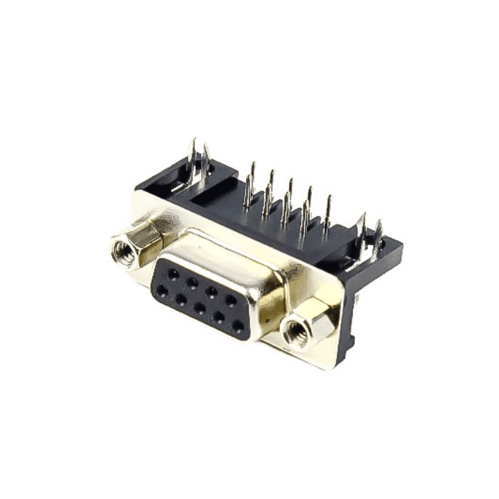 DB9 Female Right Angle Connector PCB Mount