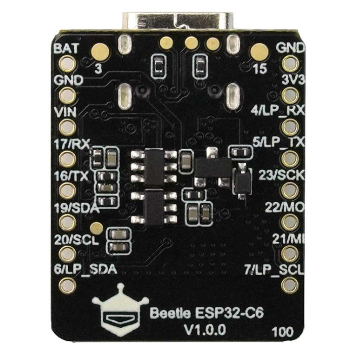 DFRobot Beetle ESP32 C6 Mini Development Board for Wireless Smart Wearable Device - Supports BLE & Battery Charging