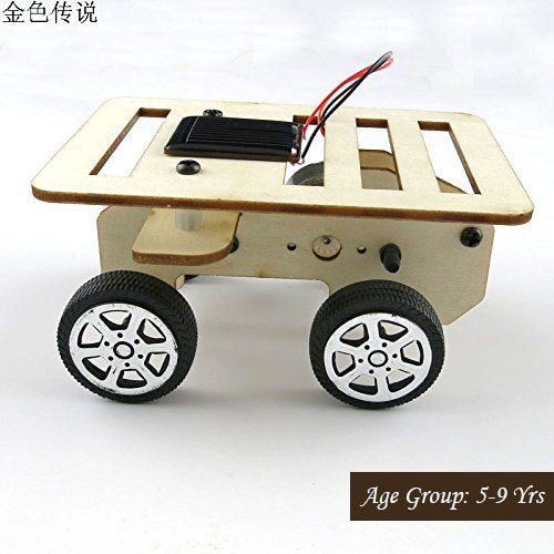 DIY 4 Wheel Drive Solar Powered Wooden Car Kit
