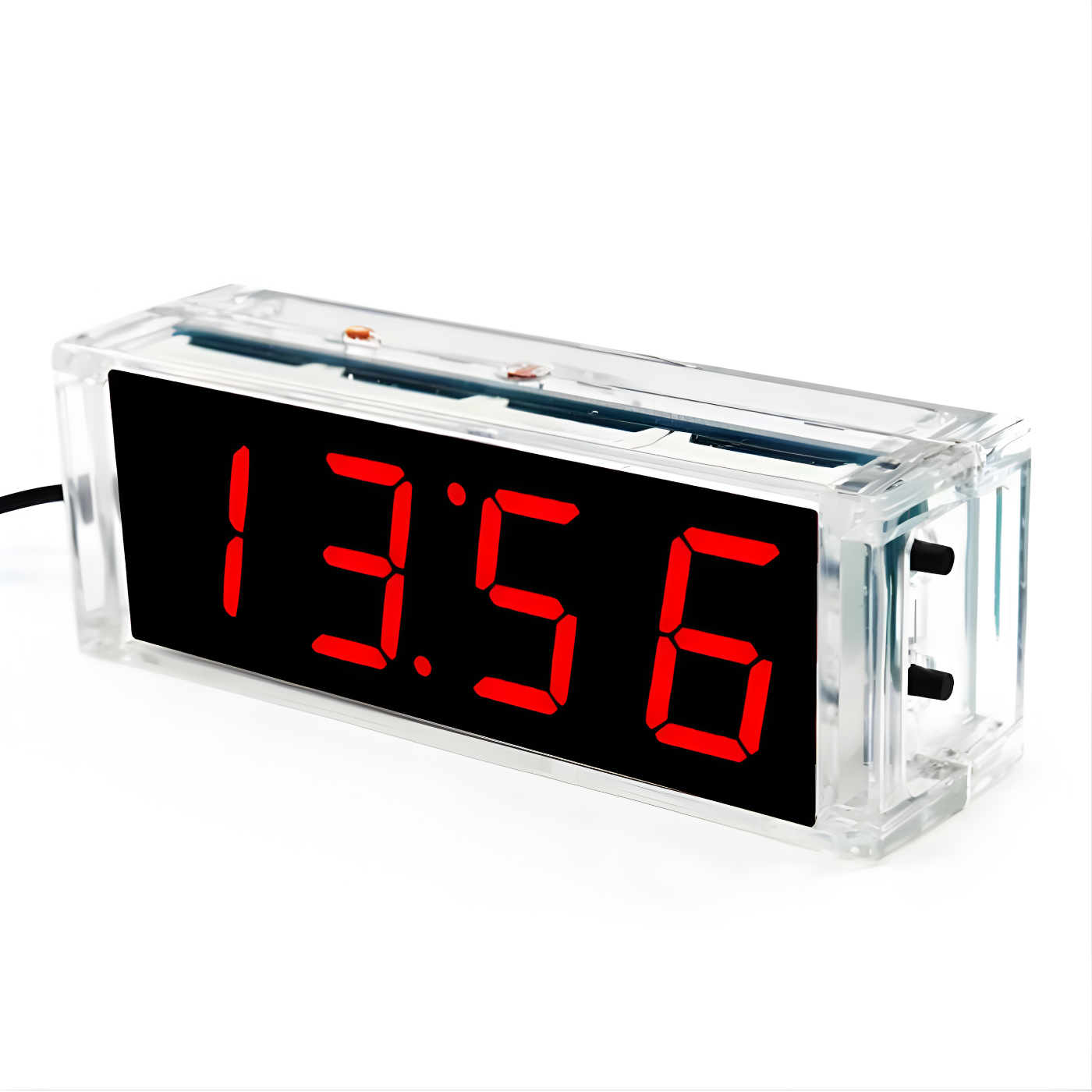 DIY 51 MCU Electronic Clock Kit (Red) – 1" Light-Control LED Display with Assembly Case for STEM Projects