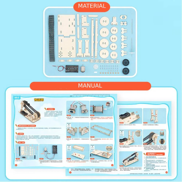 DIY Wooden Conveyor Belt STEM Kit for Kids
