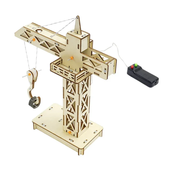 DIY Wooden Crane Tower Science Experimental Stem Kit for Kids