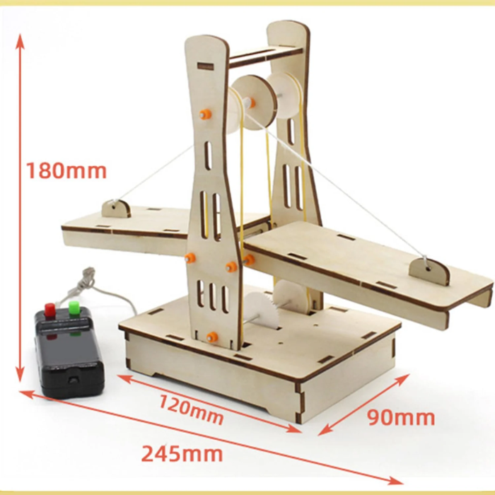 DIY Wooden Lift Bridge Miniature STEM Kit Toys for Kids