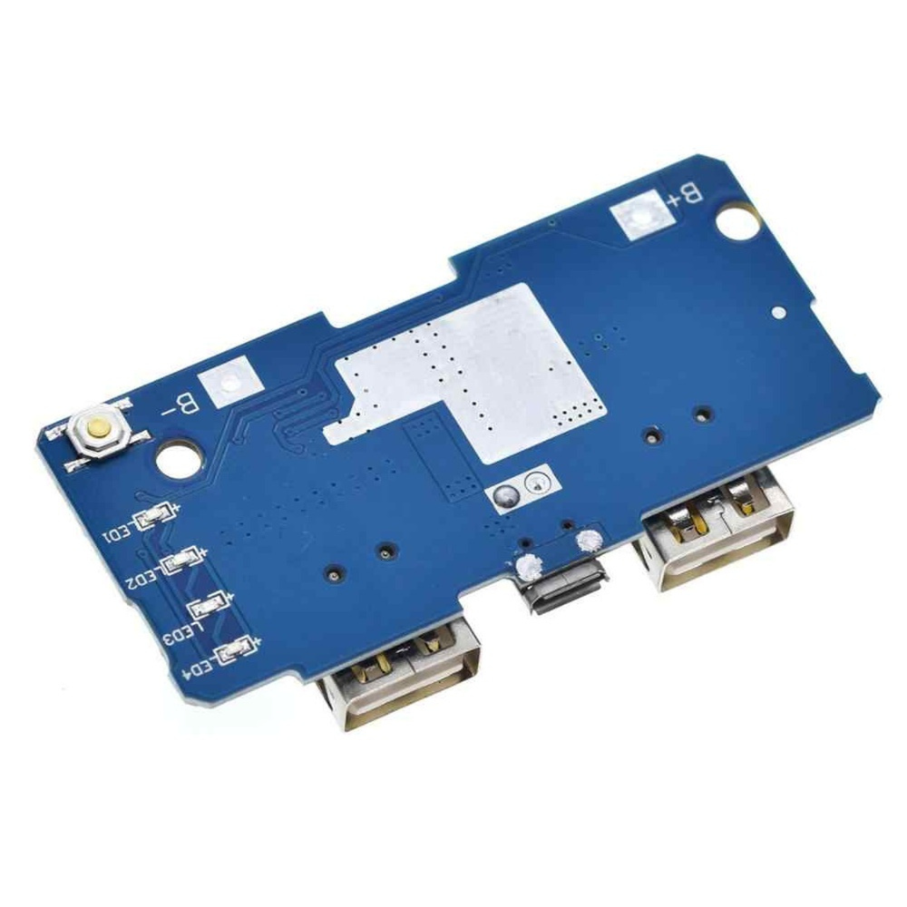 Dual Micro USB 18650 LiPo DIY Power Bank Module (3.7V to 5V, 2A Output)