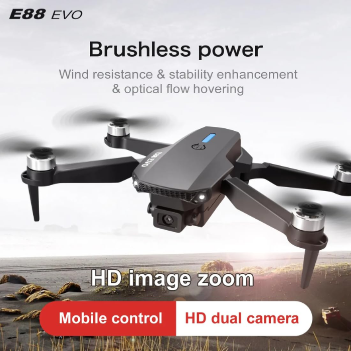 E88 EVO Brushless Motor Drone Kit with 4K UHD Camera and Intelligent Flight Modes