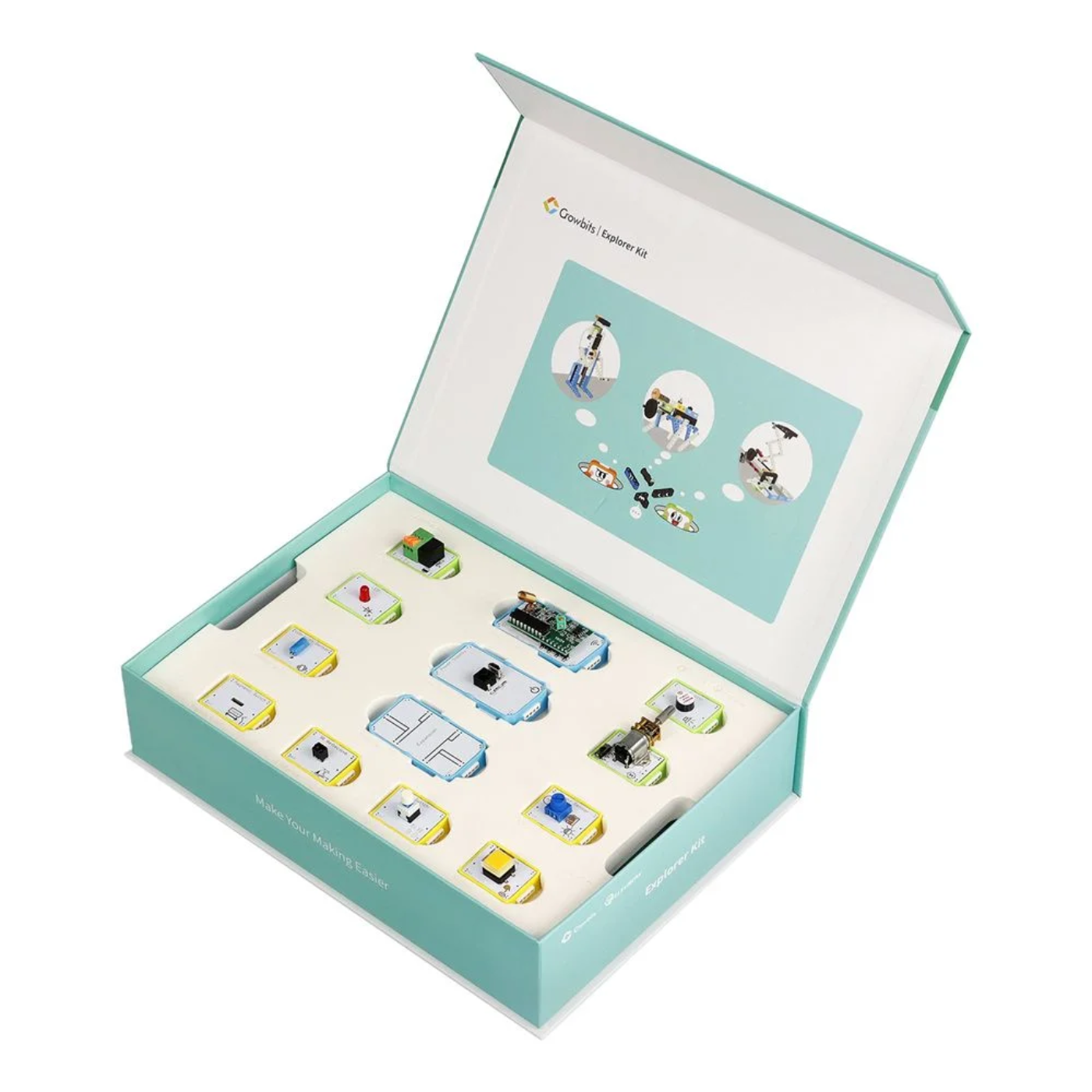 ELECROW Crowbits Explorer Kit with No-Coding Control, LEGO Compatibility, and STEM Learning