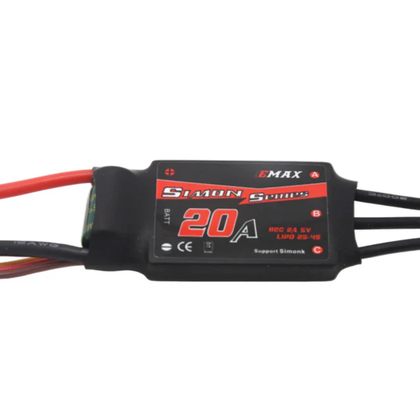 EMAX Simon Series 20A 2-4S LiPo Brushless Electronic Speed Controller for Drones and RC Aircraft