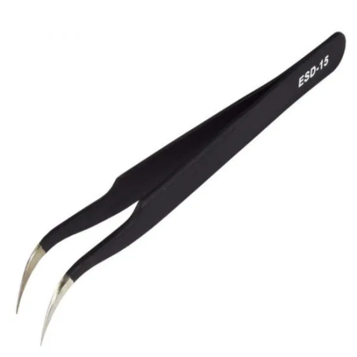 ESD-15 Black Tweezer Cross Tip Anti-Static