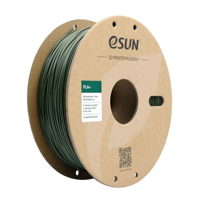 eSun 1.75mm PLA+ 3D Printing Filament 1kg olive green Color