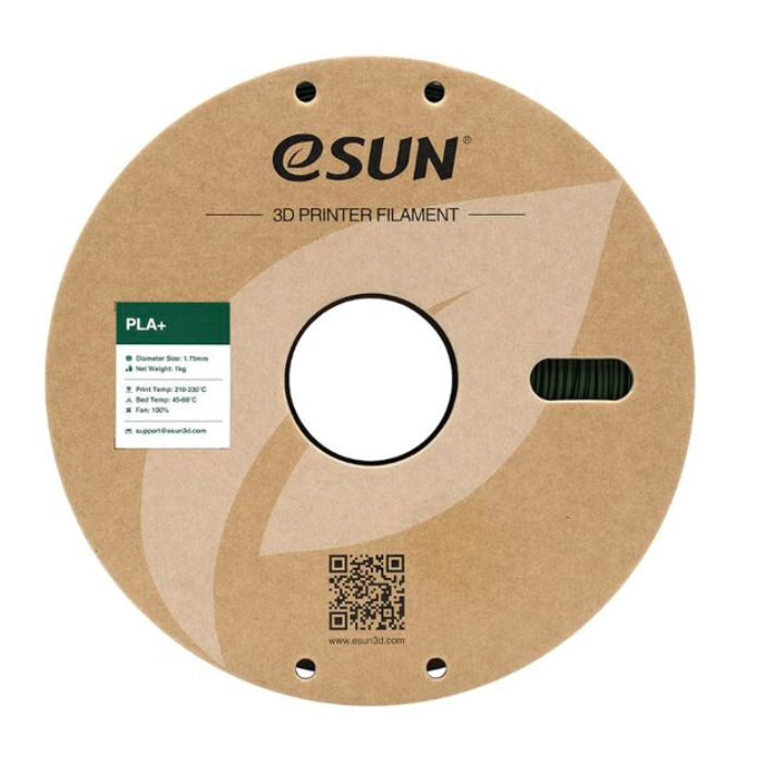 eSun 1.75mm PLA+ 3D Printing Filament 1kg olive green Color