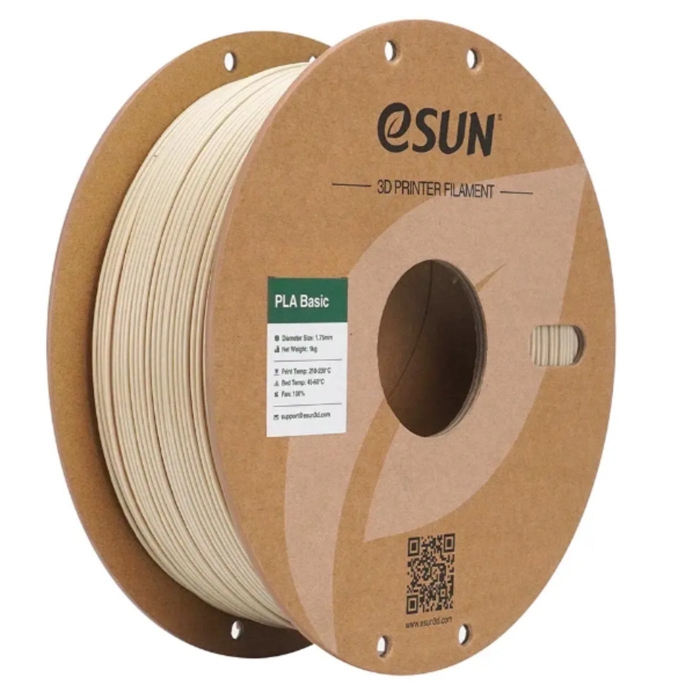 eSun 1.75mm PLA-Basic 3D Printing Filament 1kg Paper Roll Bone White