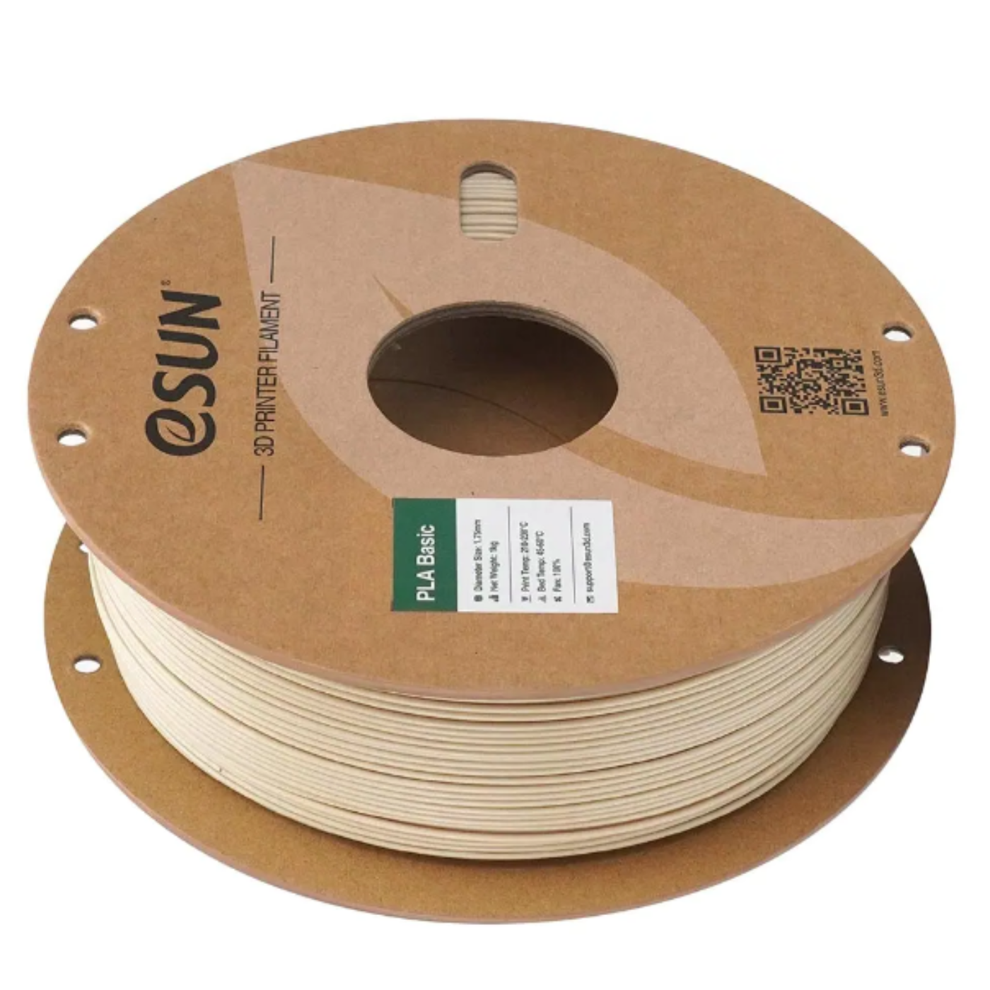eSun 1.75mm PLA-Basic 3D Printing Filament 1kg Paper Roll Bone White