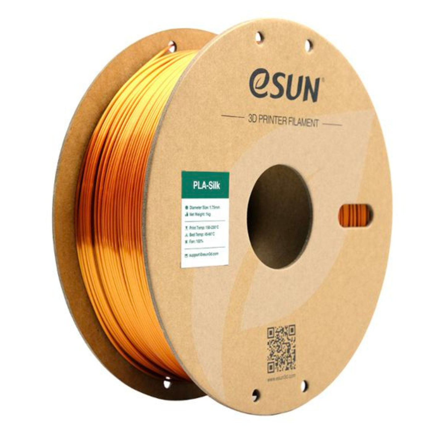 eSun PLA-Silk 1.75mm Filament 1kg Paper Roll Copper Color