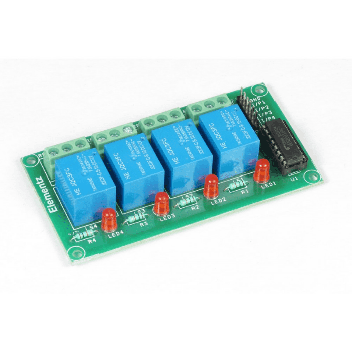 Four CHANNEL 12V ULN2003 BASED RELAY BOARD MODULE