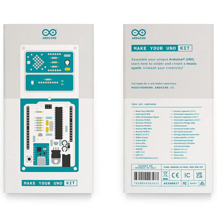 Official Arduino Make Your Uno Kit - Build & Program Your Own Arduino UNO - Compatible with Arduino IDE
