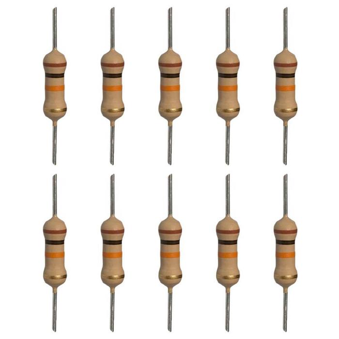 Buy 1k Ohm Resistor (Pack of 10) - 1/4W Carbon Film - Compatible with Arduino/Raspberry Pi - Iotcart