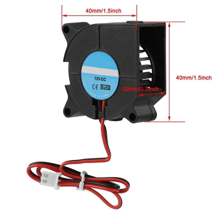 Iotcart 12V 4020 Turbo Blower Cooling Fan for 3D Printers - Ender 3, CR-10 Compatible