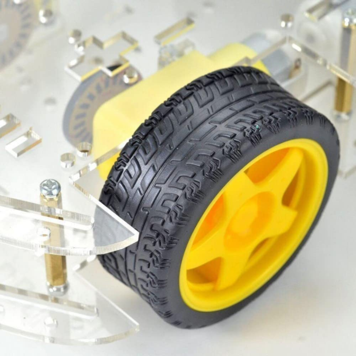 4WD Double Layer DIY Smart Car Plastic Chassis Kit (Longer Version)