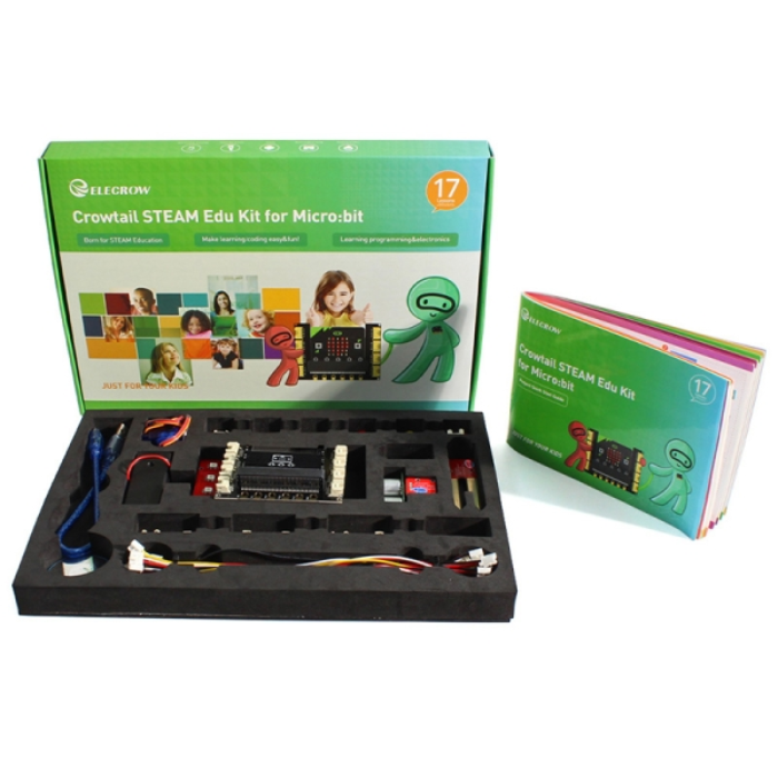 ELECROW Crowtail STEAM Edu Kit for Micro:bit - 12 Modules, MakeCode/Python Compatible