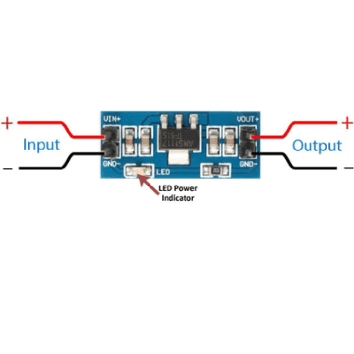 Iotcart AMS1117-5.0 5V Step-Down Power Supply Module - 1A Output for Arduino Projects