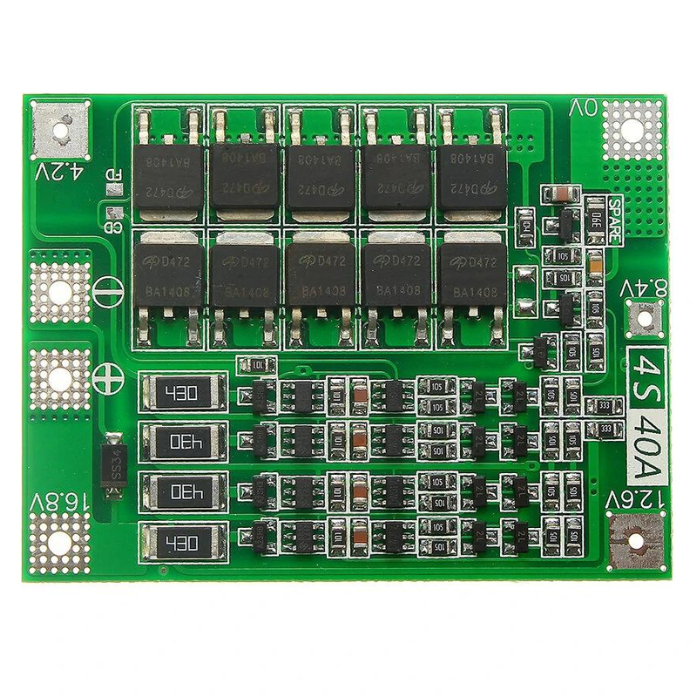 4S 40A 16V 18650 Li-ion BMS PCM