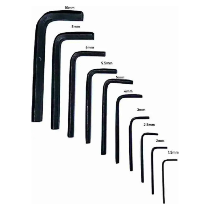 Iotcart Hex Short Allen Key Set 1.5-10mm (10 Pcs) - For Bikes & Machinery