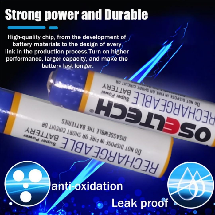 Iotcart 1000mAh AAA Rechargeable Battery 1.2V (Pack of 2) - High-Capacity NiMH for Electronics