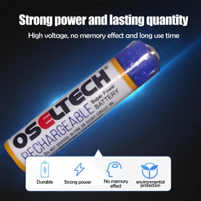 Iotcart 1000mAh AAA Rechargeable Battery 1.2V (Pack of 2) - High-Capacity NiMH for Electronics