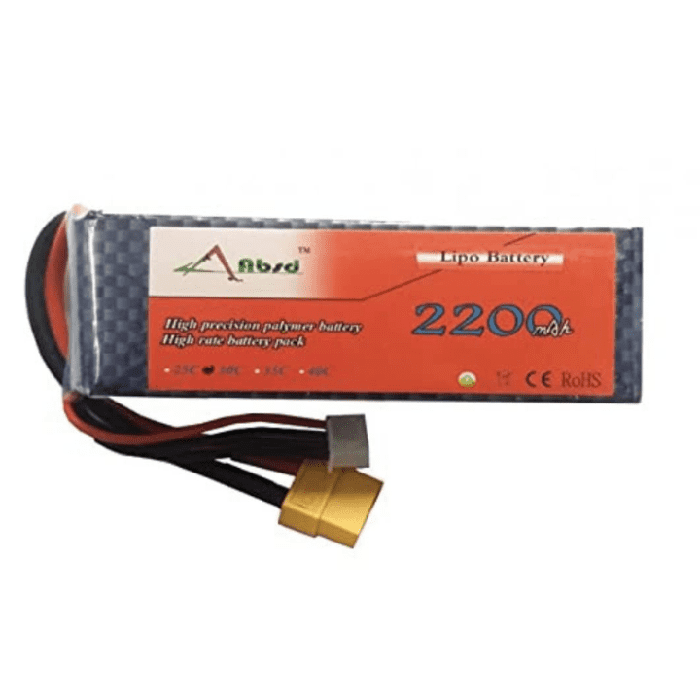 Iotcart 11.1V 25C 2200mAh LiPo Battery with B3AC Charger & Voltage Tester - RC Drone Power Solution